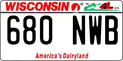 WI license plate 680NWB