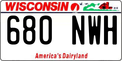 WI license plate 680NWH