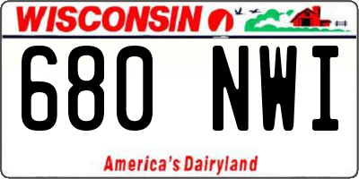 WI license plate 680NWI