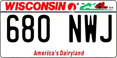 WI license plate 680NWJ