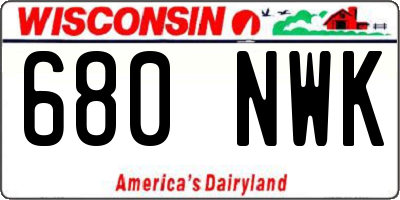 WI license plate 680NWK