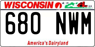 WI license plate 680NWM