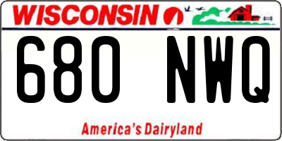 WI license plate 680NWQ