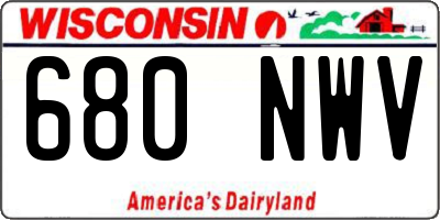WI license plate 680NWV