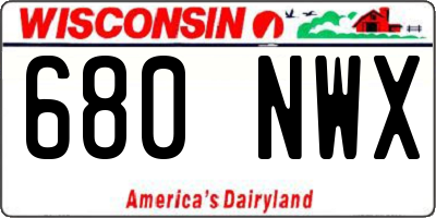WI license plate 680NWX