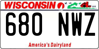 WI license plate 680NWZ