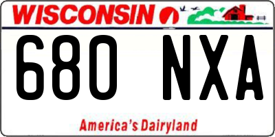 WI license plate 680NXA