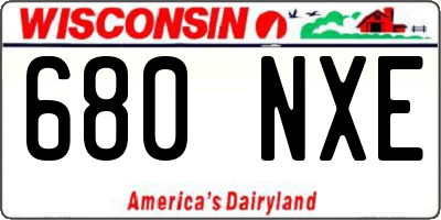 WI license plate 680NXE
