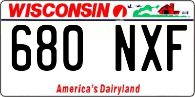 WI license plate 680NXF