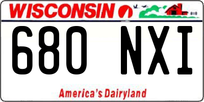 WI license plate 680NXI