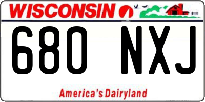 WI license plate 680NXJ