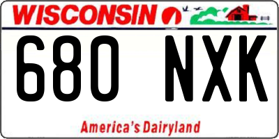 WI license plate 680NXK