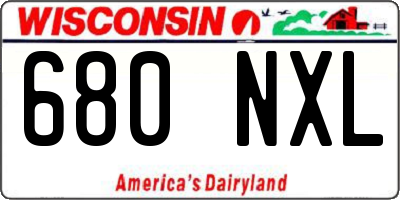 WI license plate 680NXL