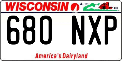 WI license plate 680NXP