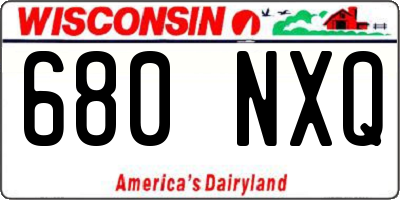 WI license plate 680NXQ