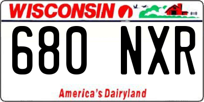WI license plate 680NXR