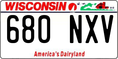 WI license plate 680NXV