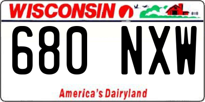 WI license plate 680NXW