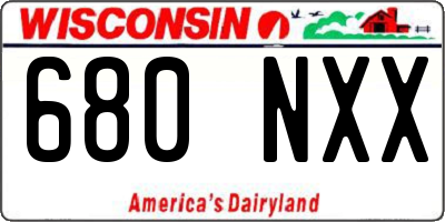 WI license plate 680NXX