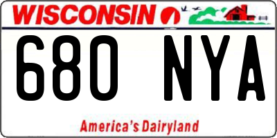 WI license plate 680NYA