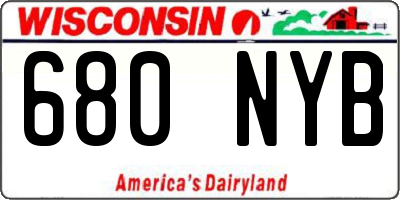 WI license plate 680NYB