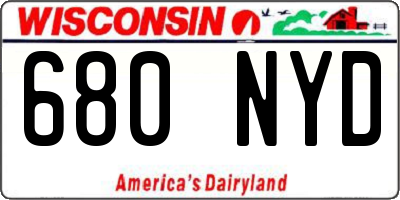 WI license plate 680NYD