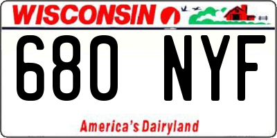 WI license plate 680NYF