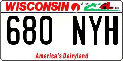 WI license plate 680NYH
