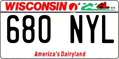 WI license plate 680NYL
