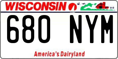 WI license plate 680NYM
