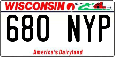 WI license plate 680NYP