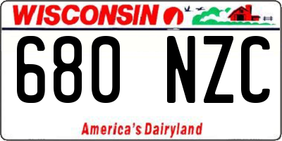 WI license plate 680NZC