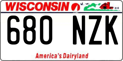 WI license plate 680NZK