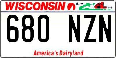 WI license plate 680NZN