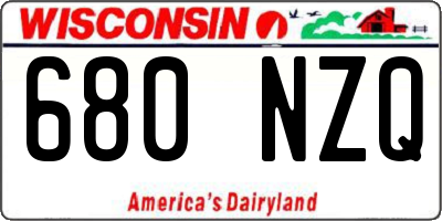 WI license plate 680NZQ