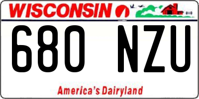 WI license plate 680NZU