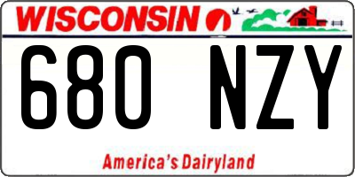 WI license plate 680NZY