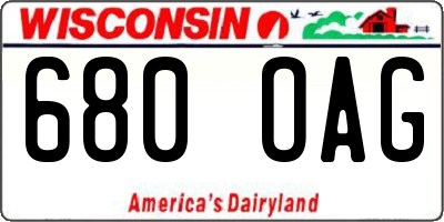WI license plate 680OAG