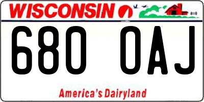 WI license plate 680OAJ