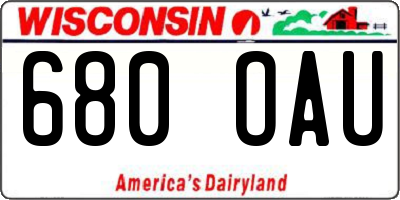 WI license plate 680OAU
