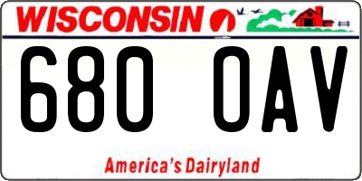 WI license plate 680OAV