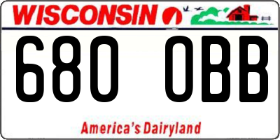 WI license plate 680OBB