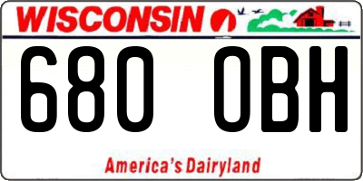 WI license plate 680OBH