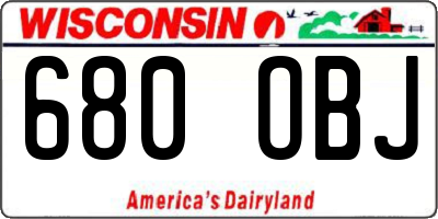 WI license plate 680OBJ