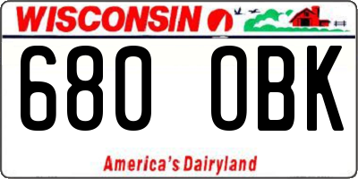 WI license plate 680OBK