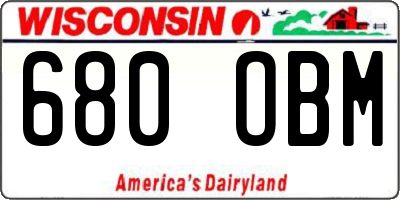 WI license plate 680OBM