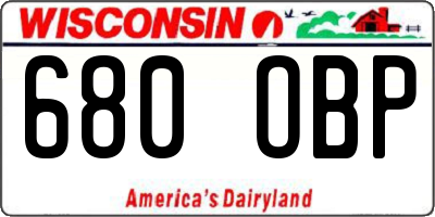 WI license plate 680OBP