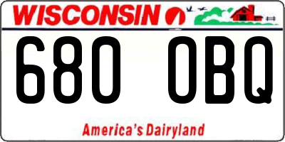 WI license plate 680OBQ