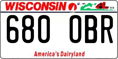 WI license plate 680OBR