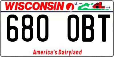 WI license plate 680OBT